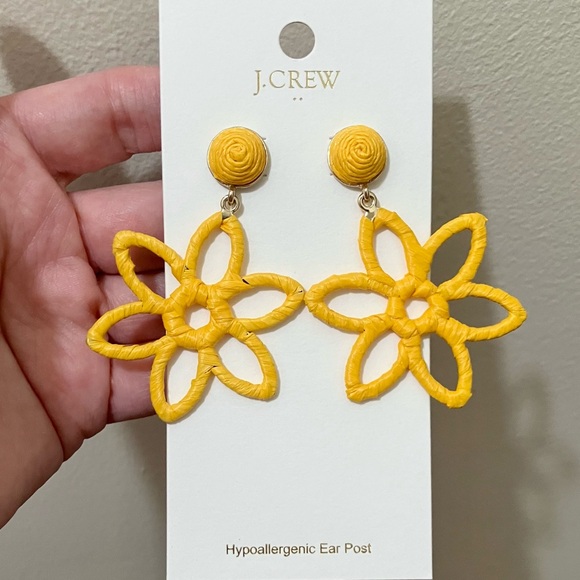 NWT J. Crew Wrapped Flower Statement Earrings, Floral Boho Hippie J.Crew Factory - Picture 13 of 13